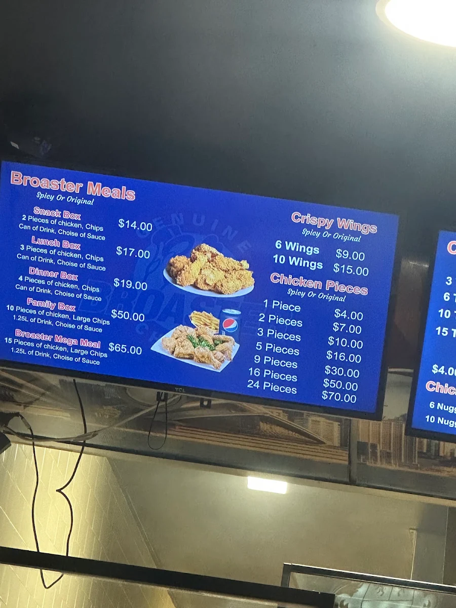 Menu, Broaster Chicken