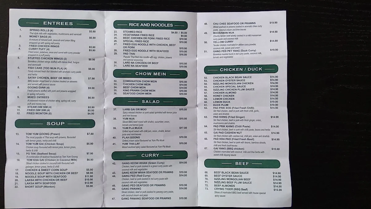 Menu, Ktong
