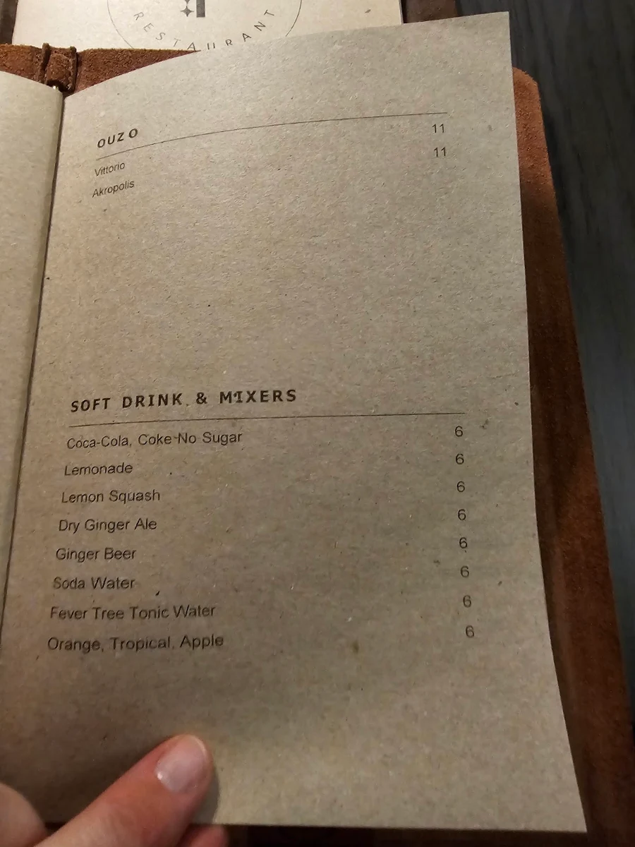Menu, Presidential Restaurant & Bar