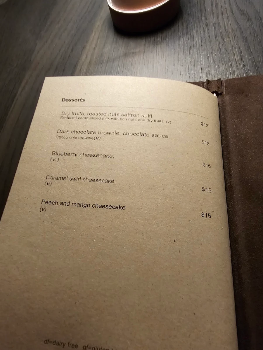 Menu, Presidential Restaurant & Bar