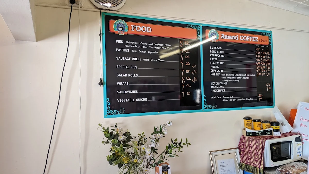 Menu, Elliston Bakery