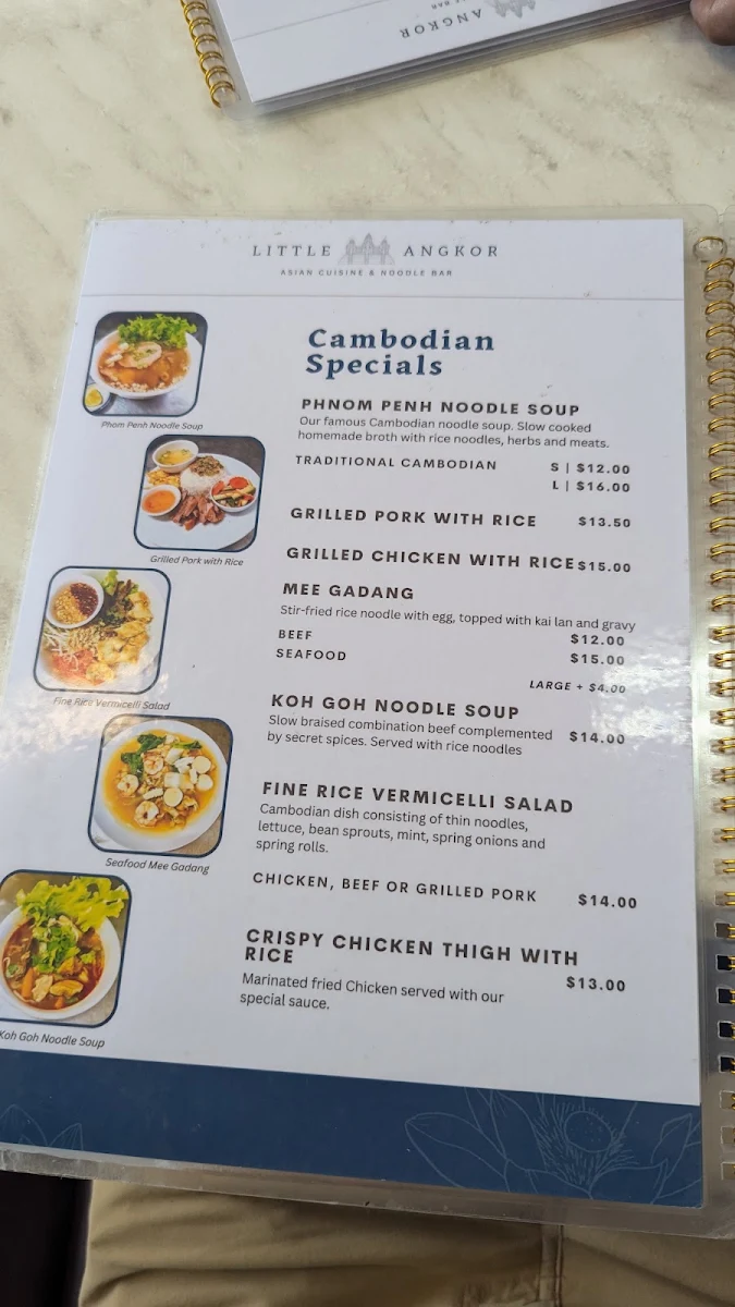 Menu, Little Angkor