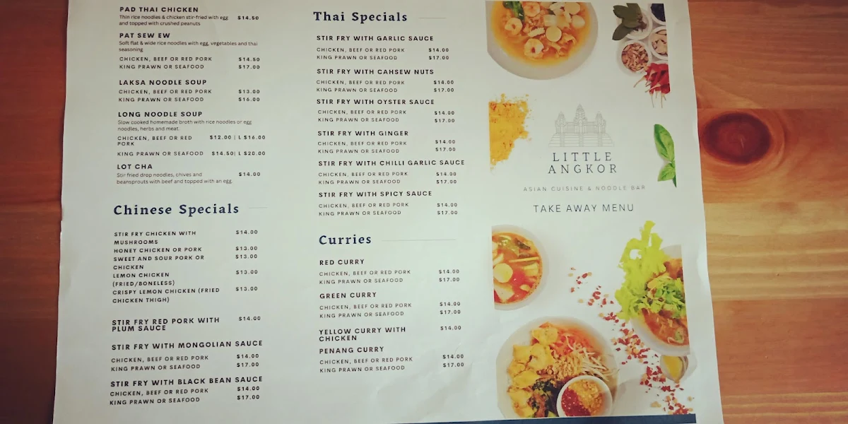 Menu, Little Angkor