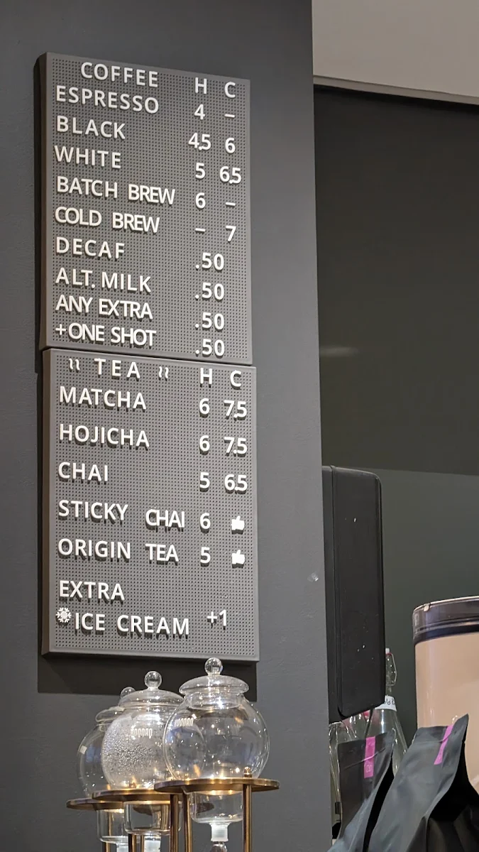 Menu, Mr Beans Coffee