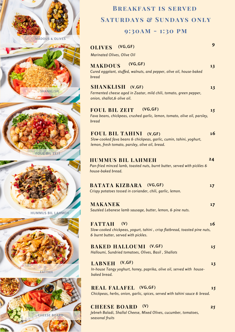 Menu, Missony bar & Restaurant Newtown