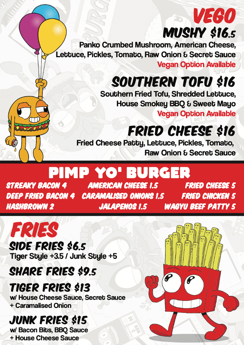 Menu, High N' Dry