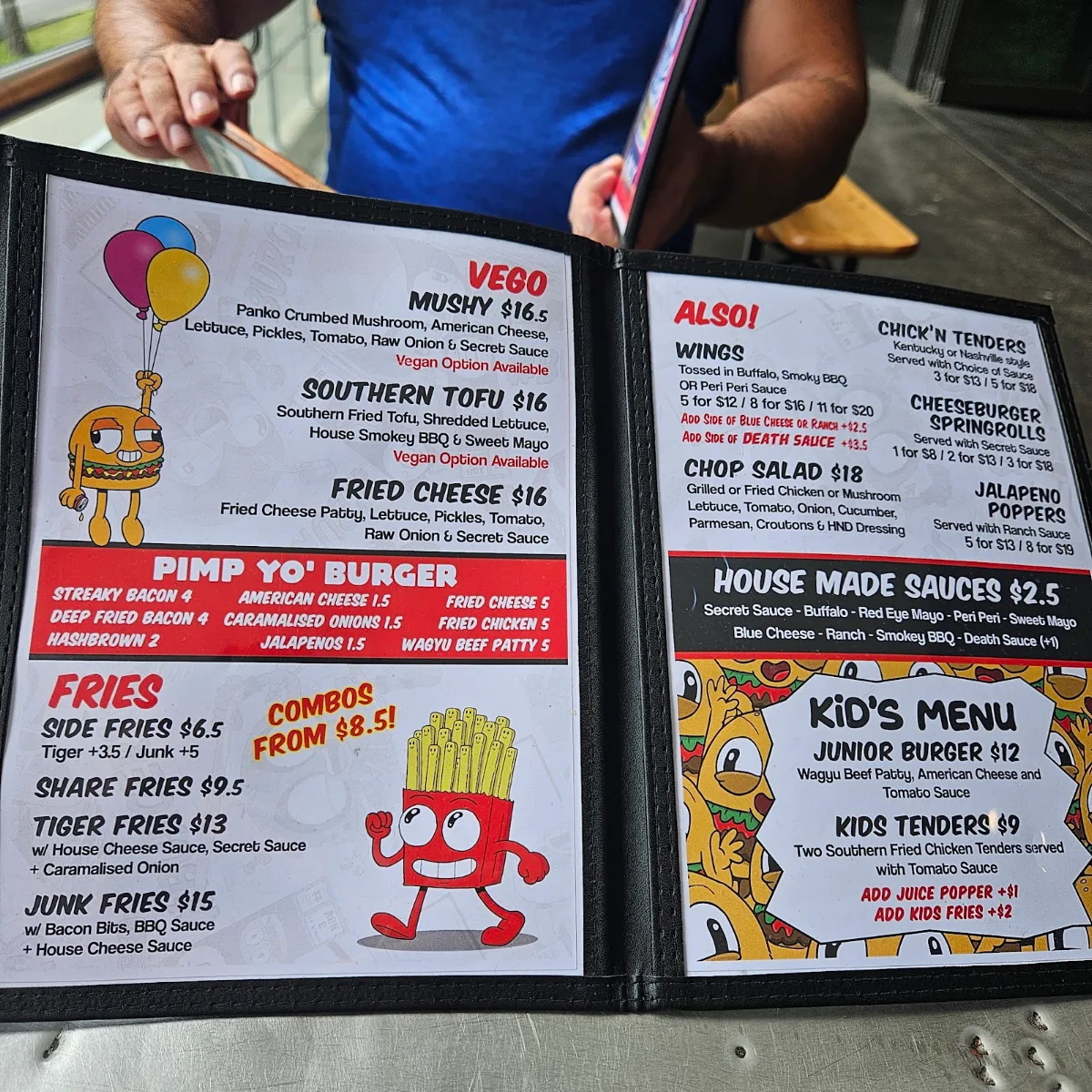 Menu, High N' Dry