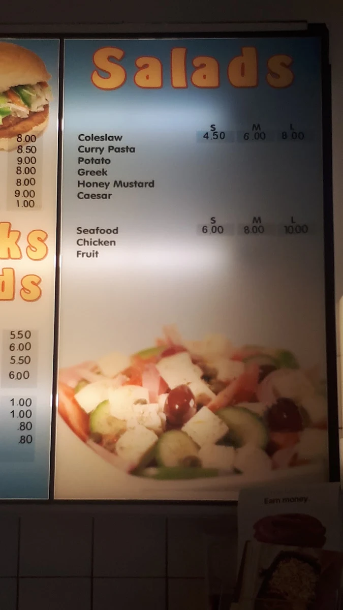 Menu, The Golden Hen