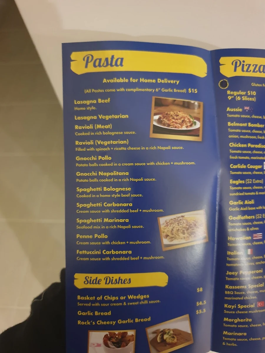 Menu, Kassems Pizza & Pasta