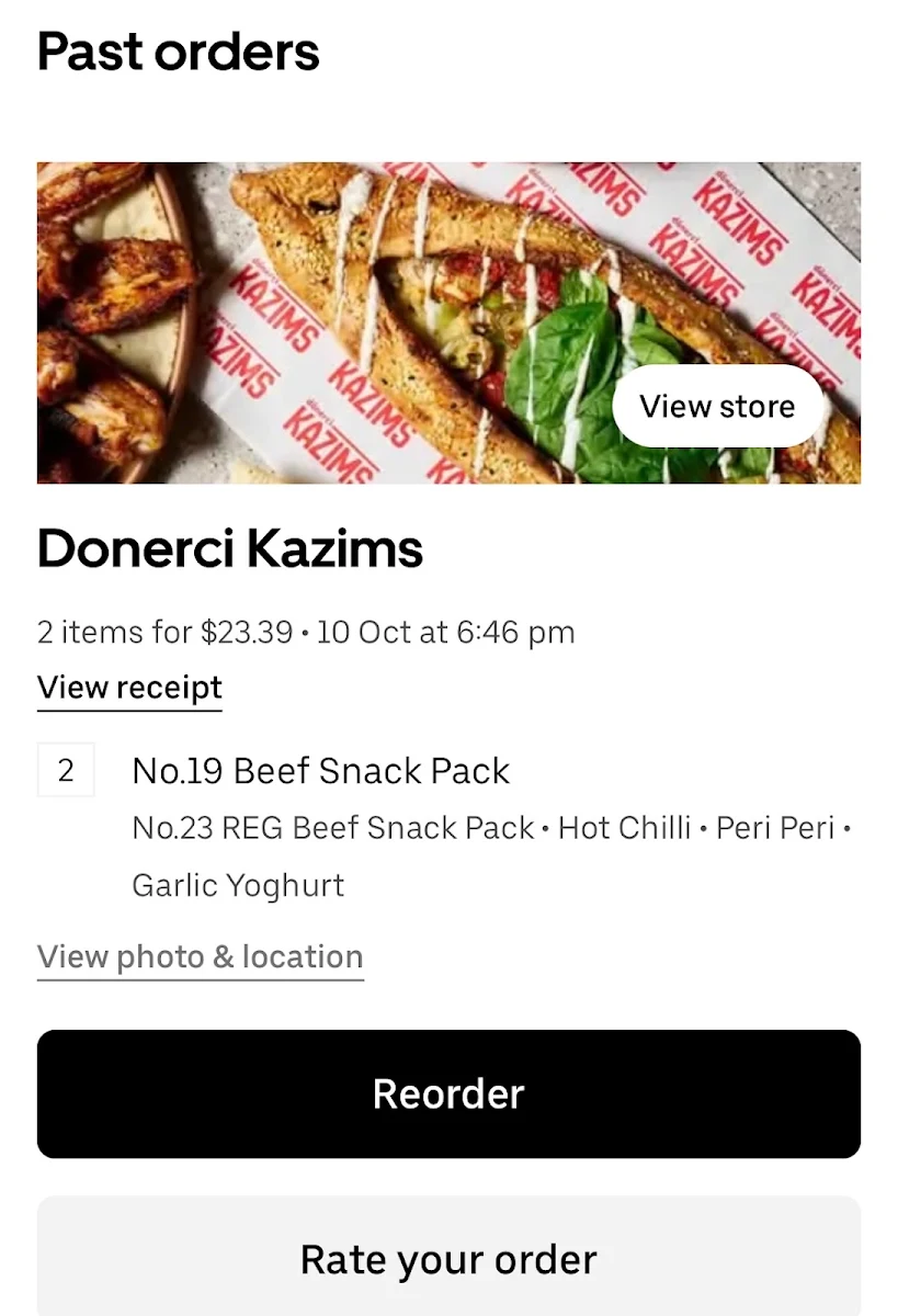 Menu, Donerci Kazims