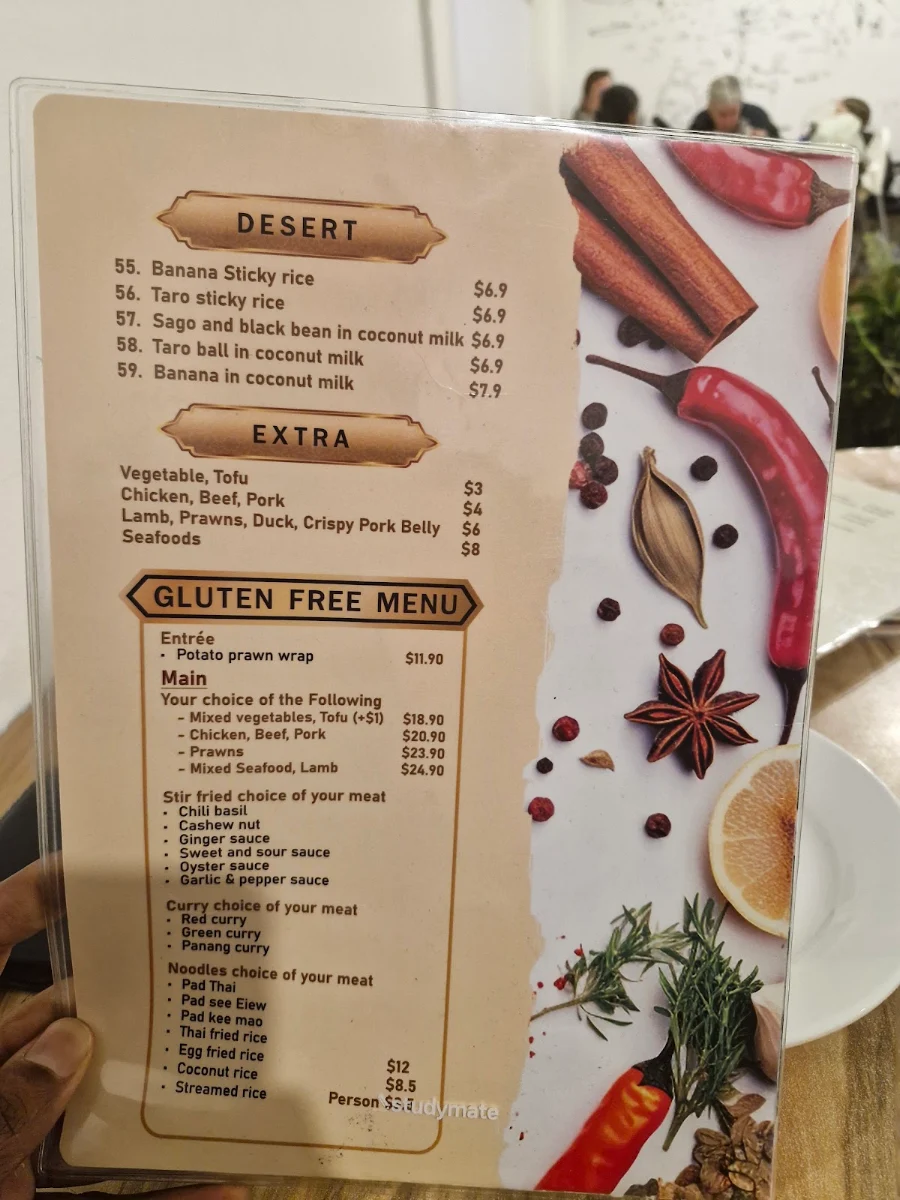 Menu, Lords Place Thai Restaurant