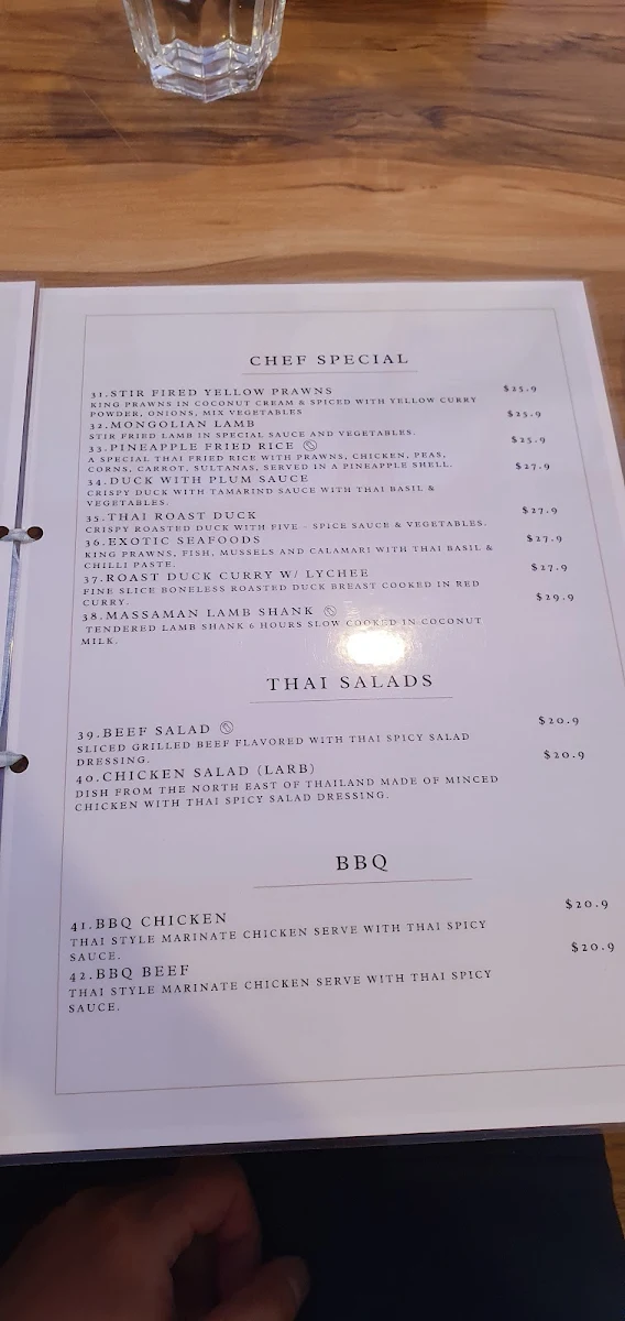 Menu, Lords Place Thai Restaurant