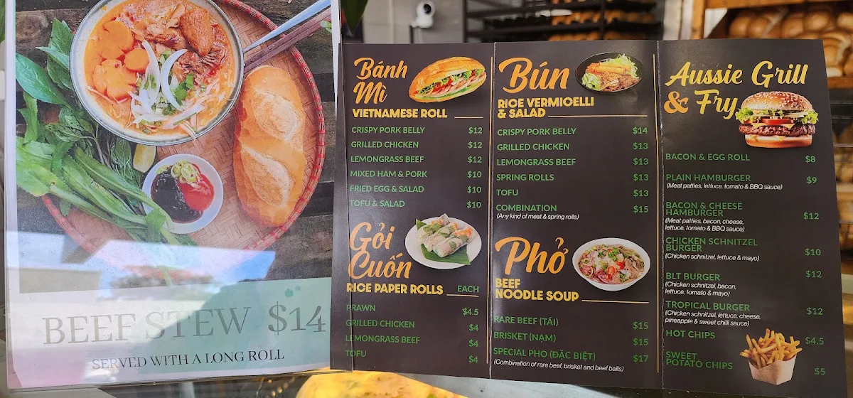 Menu, Mayfield Bread & Rolls