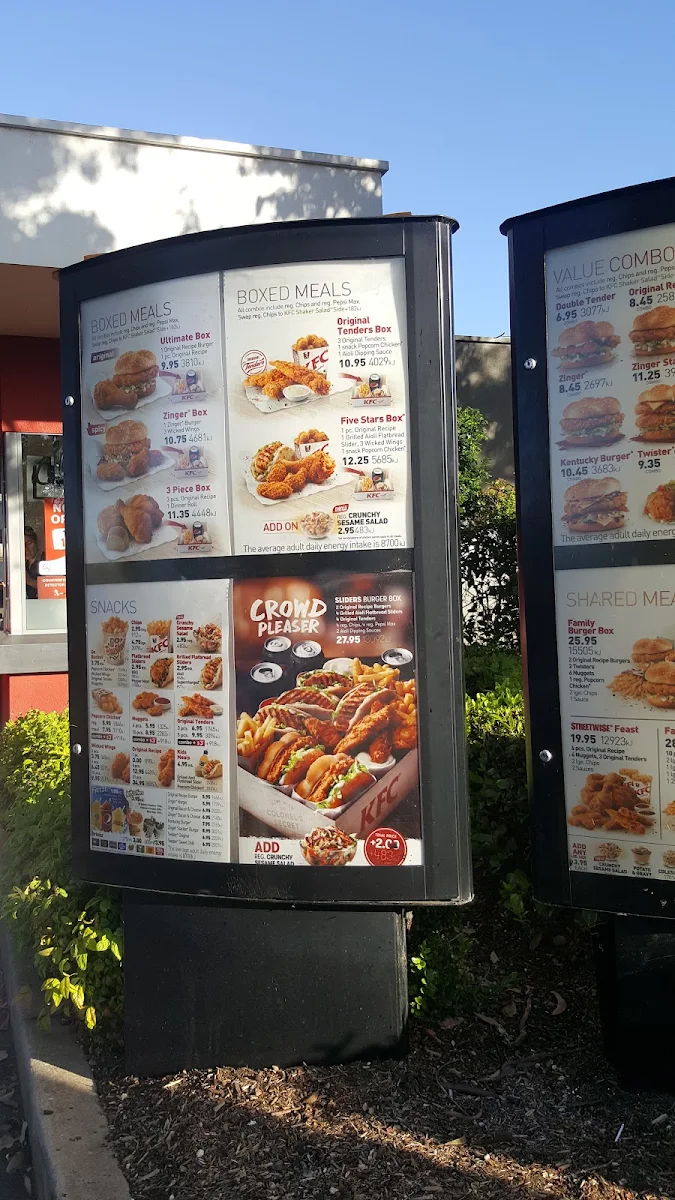 Menu, KFC Gawler