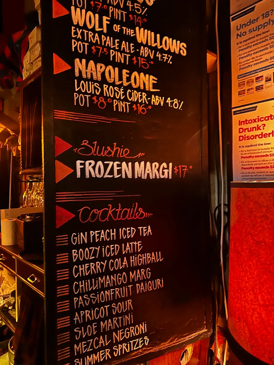 Menu, Blackcat Fitzroy