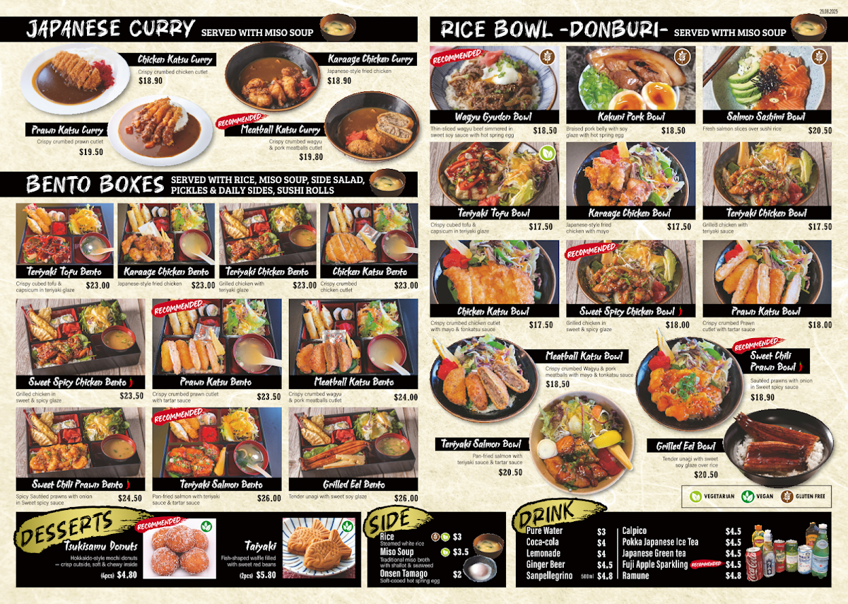 Menu, The Round Sushi & Bowl