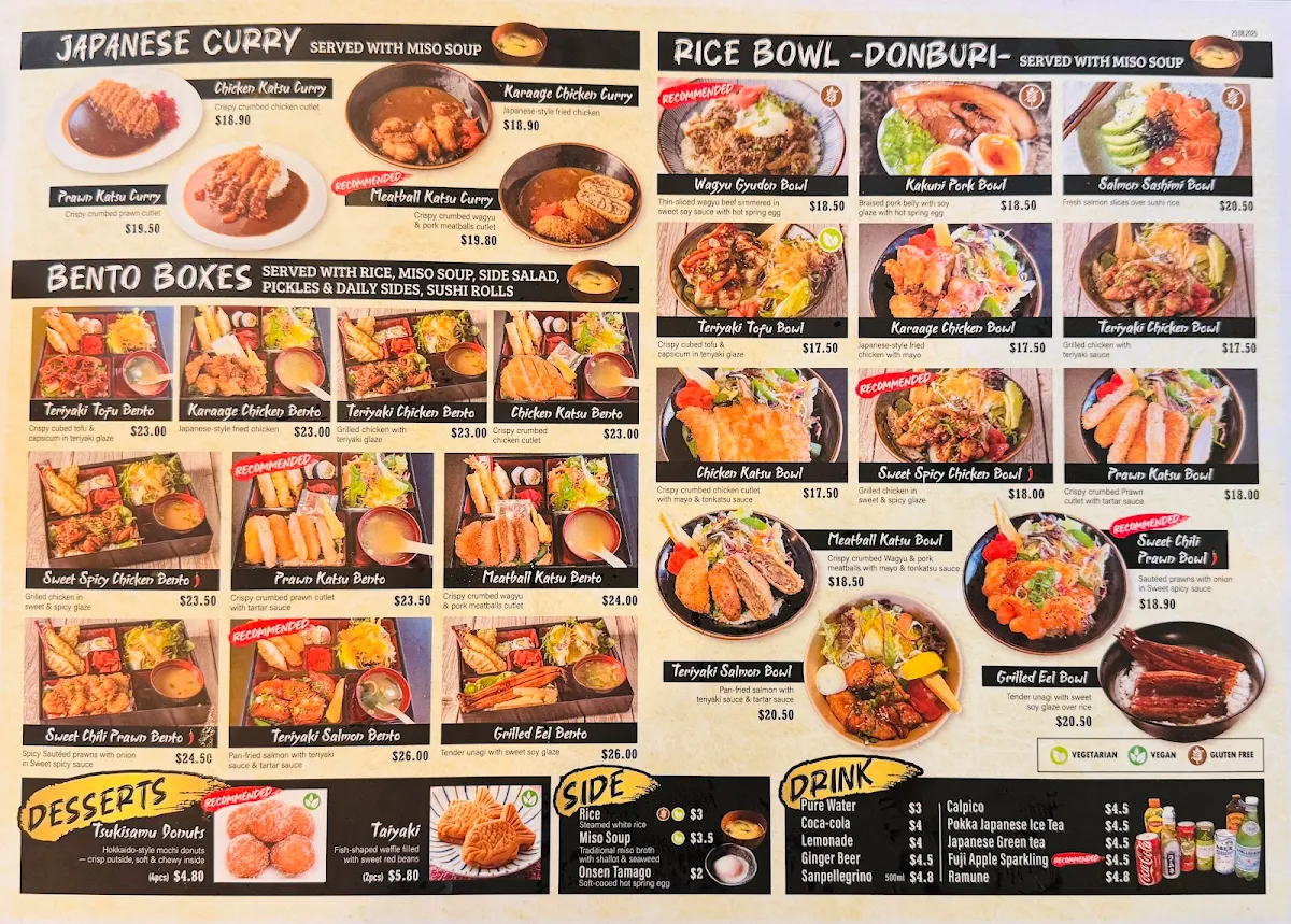 Menu, The Round Sushi & Bowl