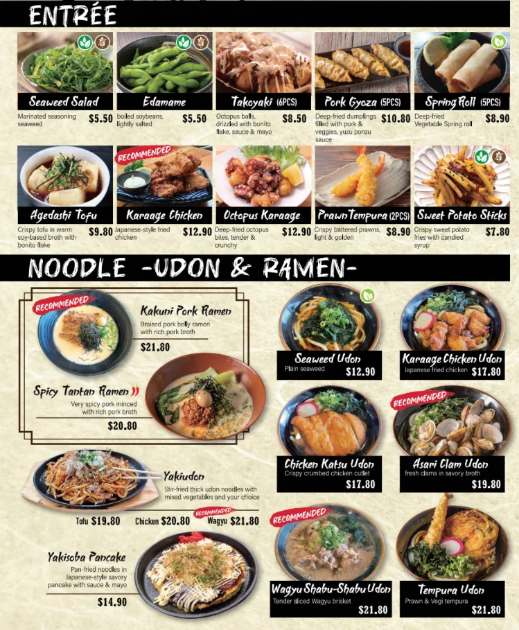 Menu, The Round Sushi & Bowl