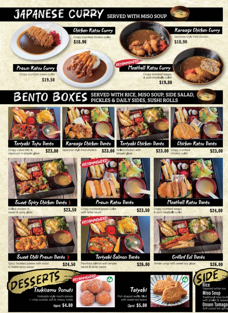 Menu, The Round Sushi & Bowl