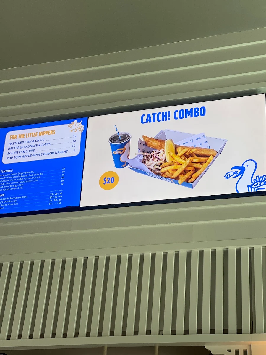 Menu, Catch Fish and Chips