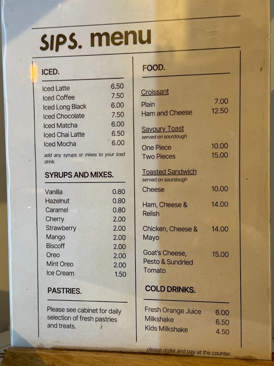 Menu, Sips Penguin