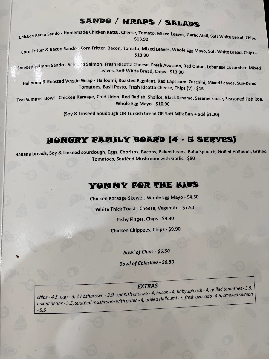 Menu, Babyccino