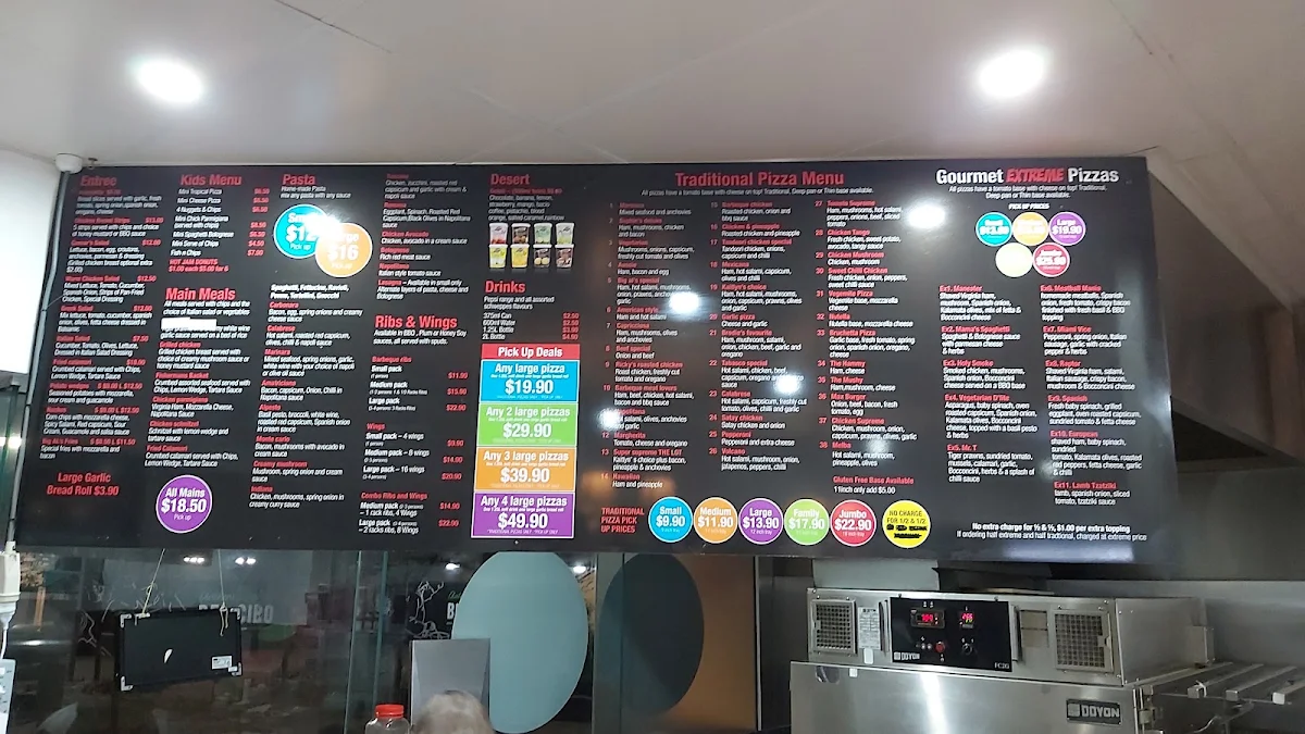 Menu, Big Al's Pizza Sale