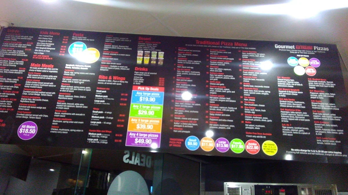 Menu, Big Al's Pizza Sale