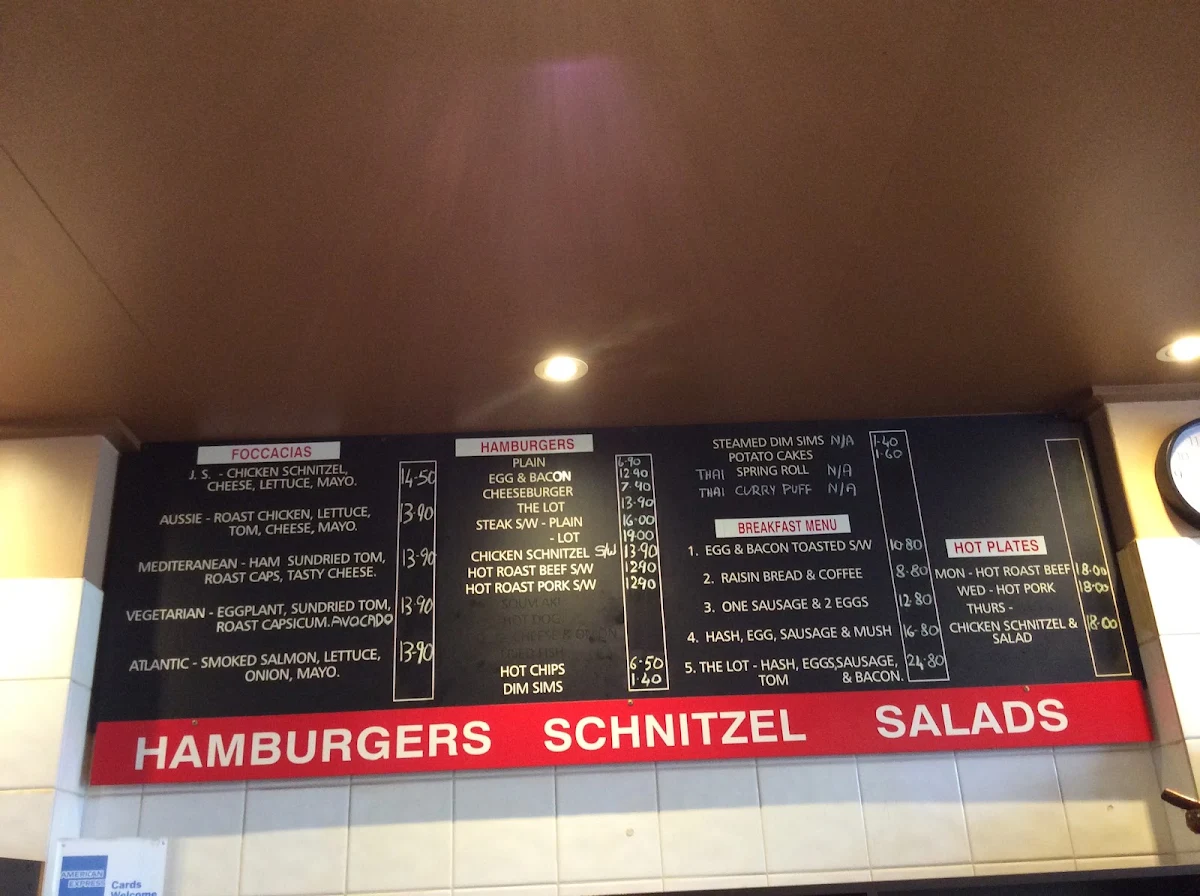 Menu, J.S Lunch Spot