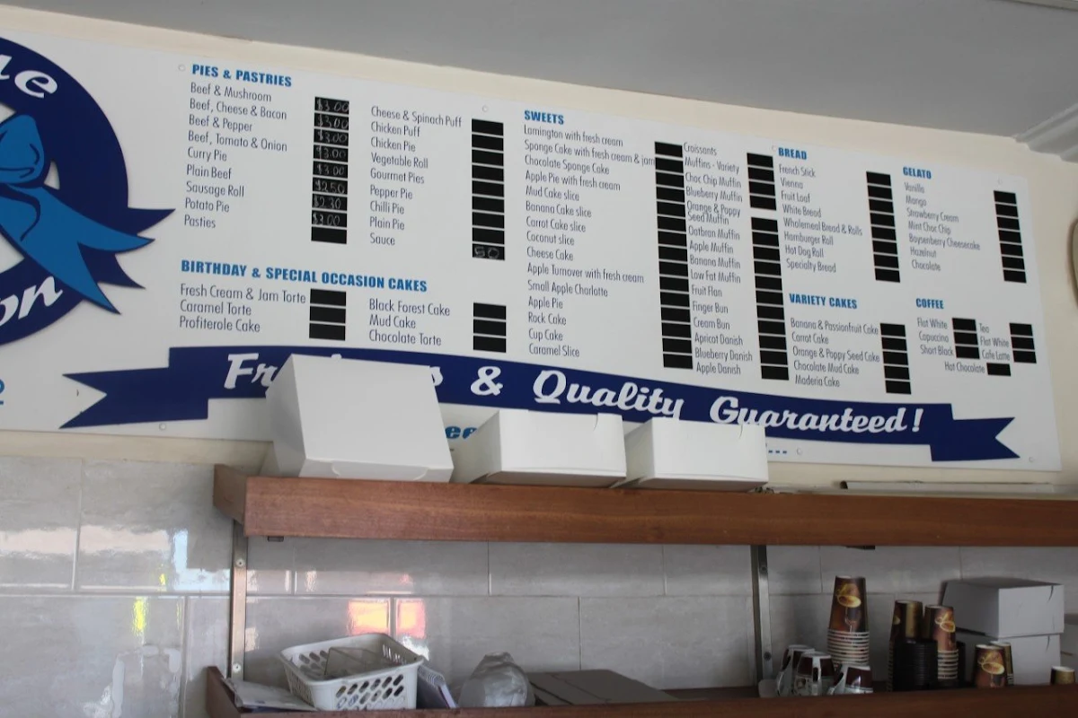 Menu, Blue Ribbon Patisserie