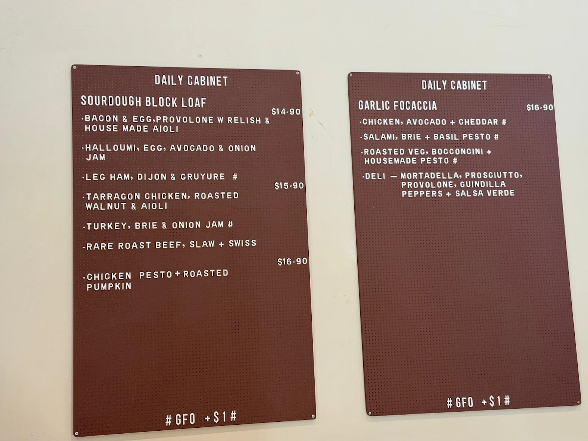 Menu, Wilburs
