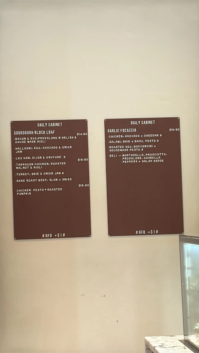 Menu, Wilburs
