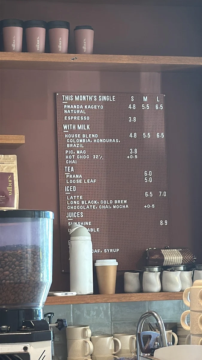 Menu, Wilburs