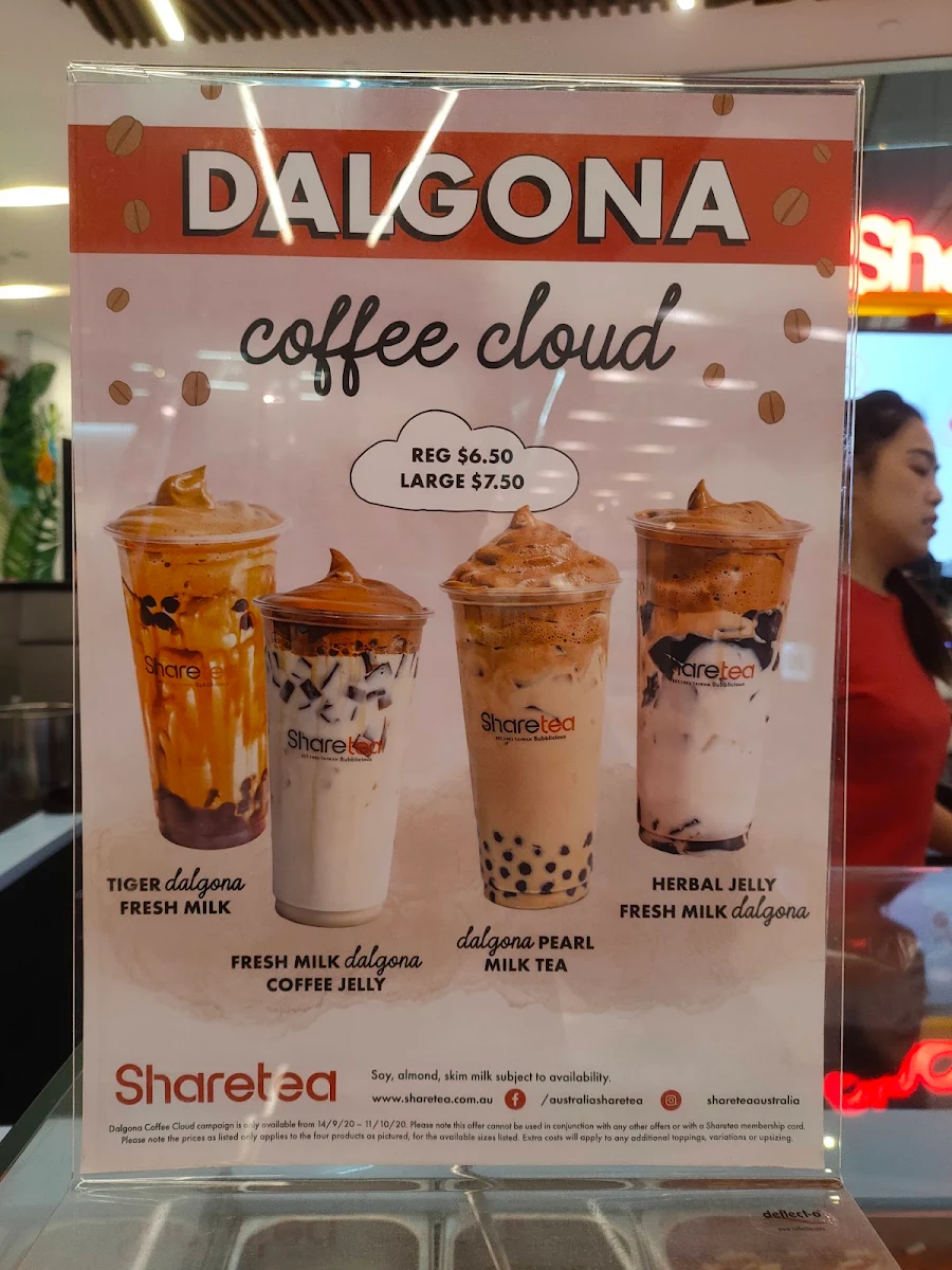 Menu, Sharetea MacArthur Central