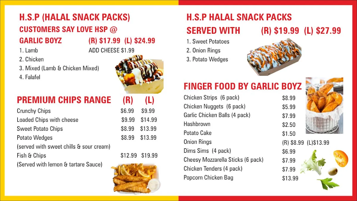 Menu, Garlic Boyz Kebabs (Doreen)