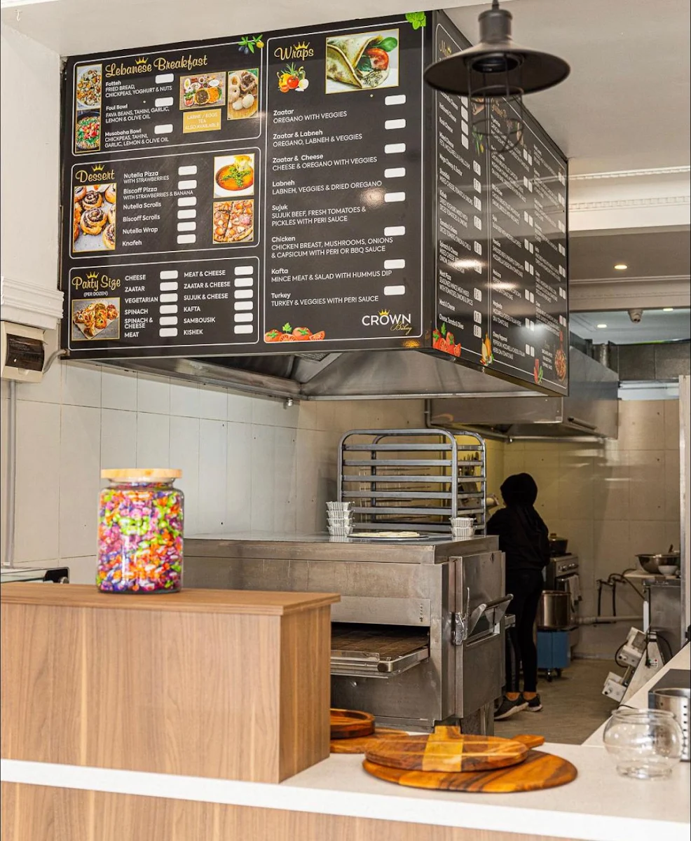 Menu, Crown Bakery