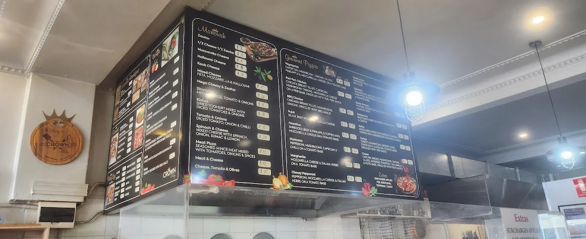 Menu, Crown Bakery