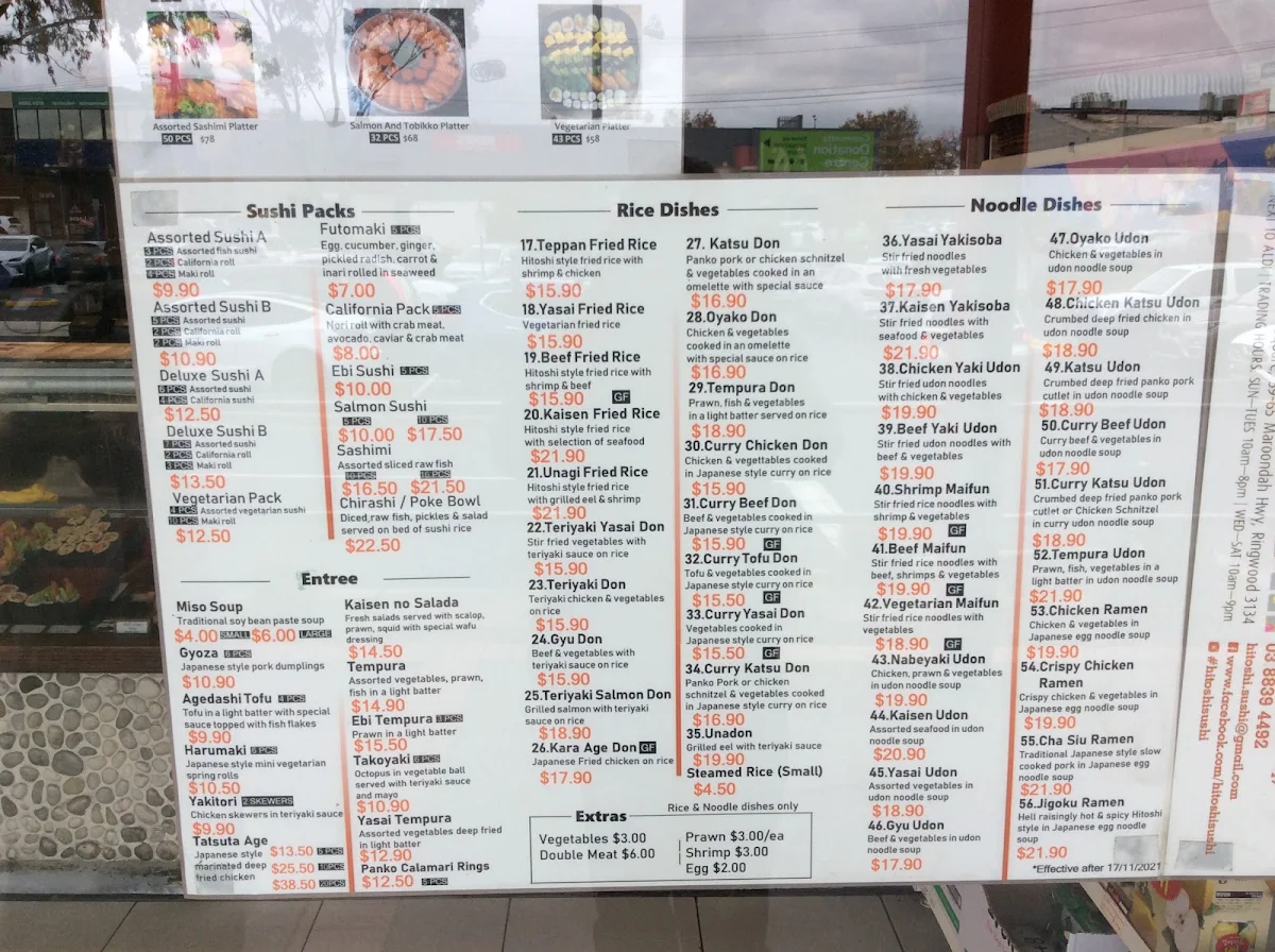 Menu, Hitoshi