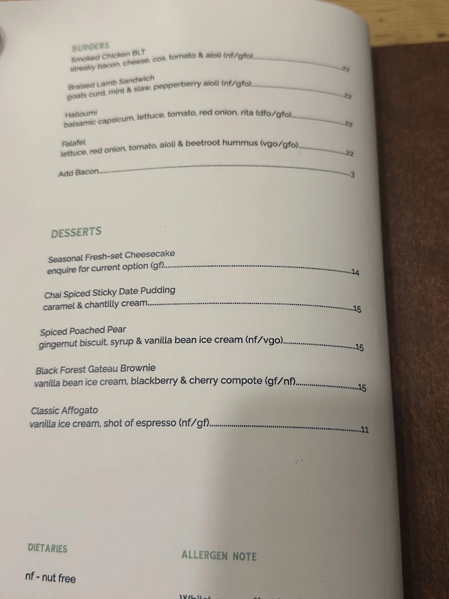 Menu, Lost Captain Restaurant & Taphouse