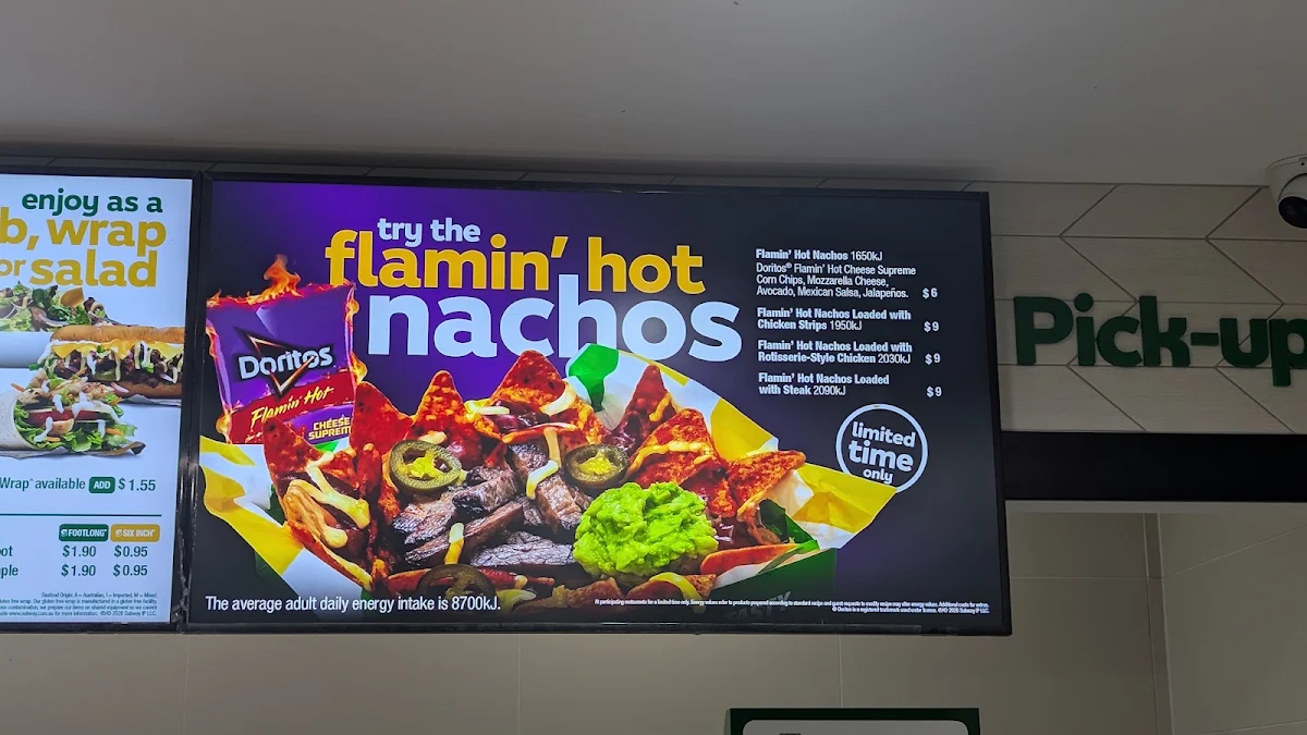 Menu, Subway Glen Waverley