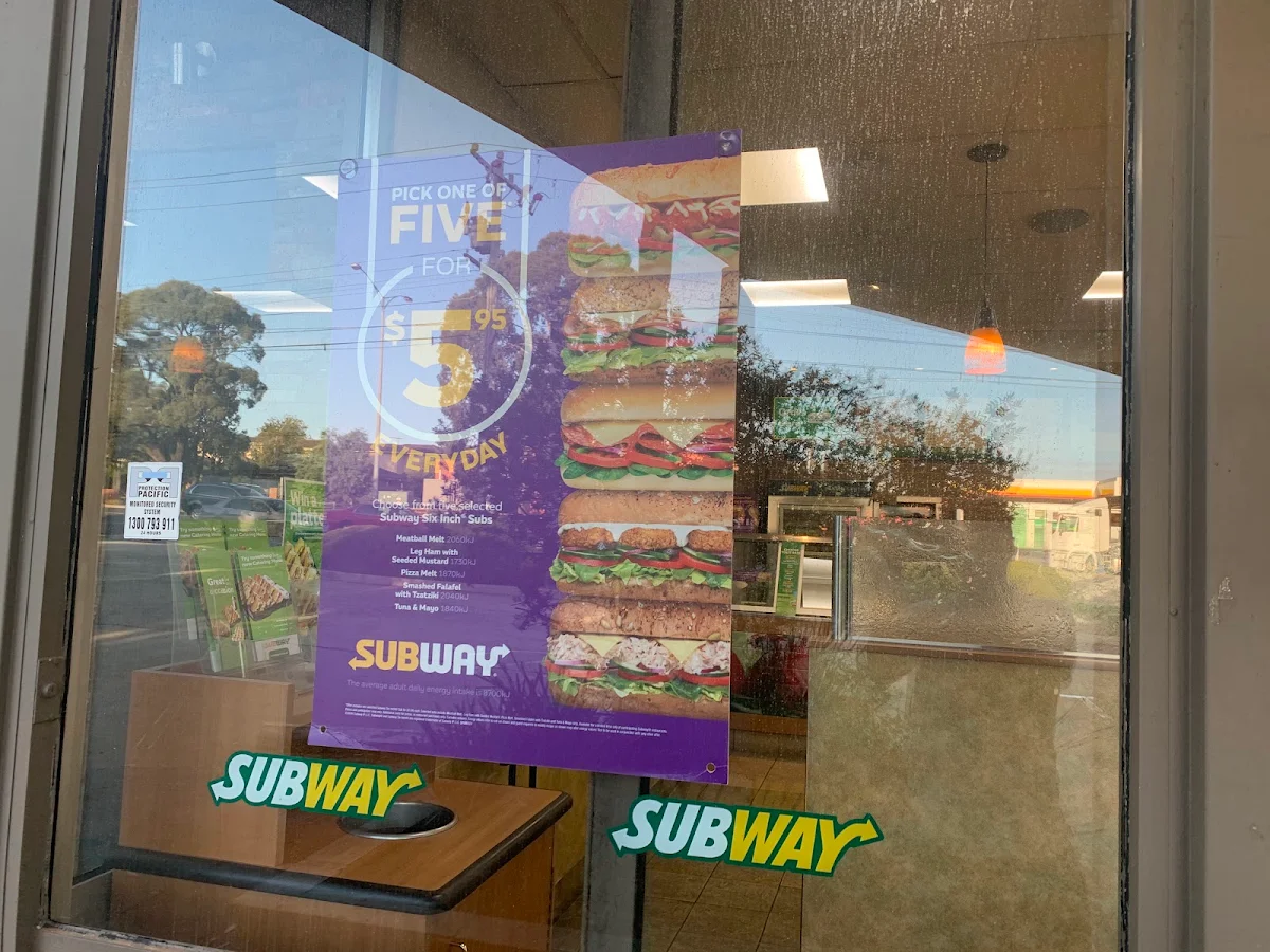Menu, Subway Glen Waverley