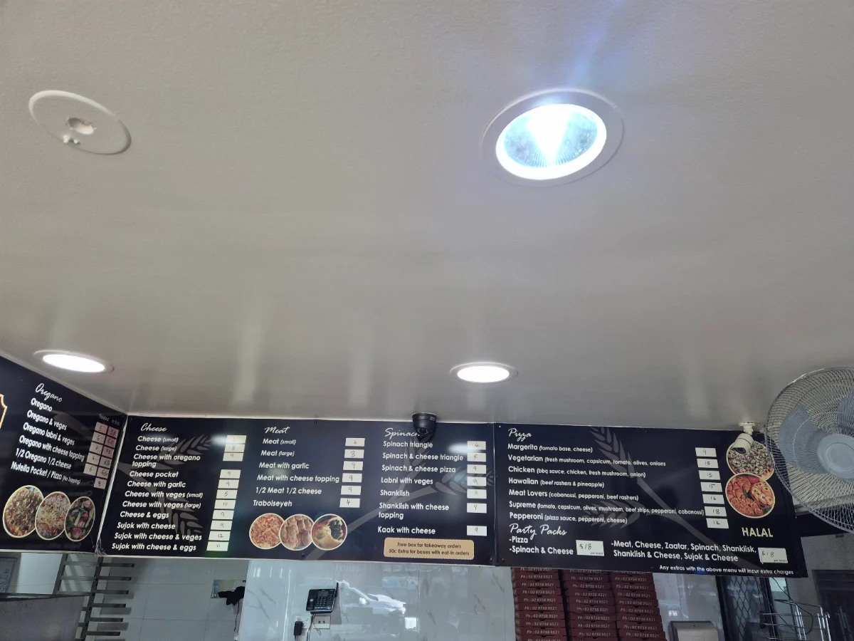 Menu, Valley Bakery