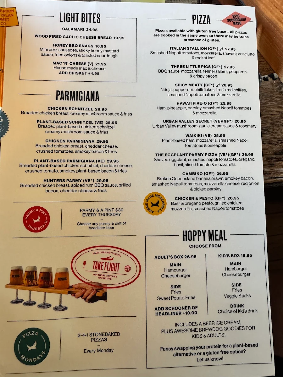 Menu, BrewDog Fortitude Valley