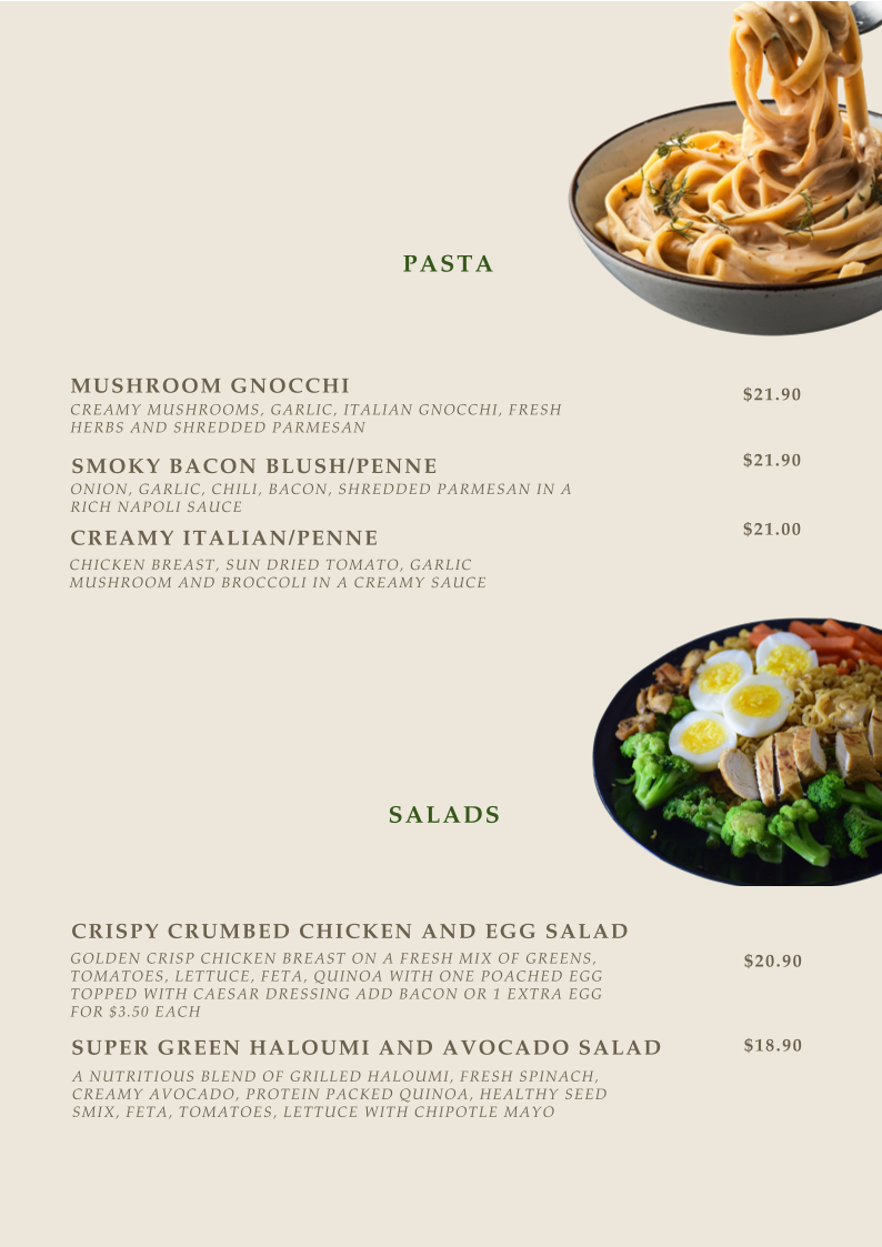 Menu, Somewhere @ Moseley