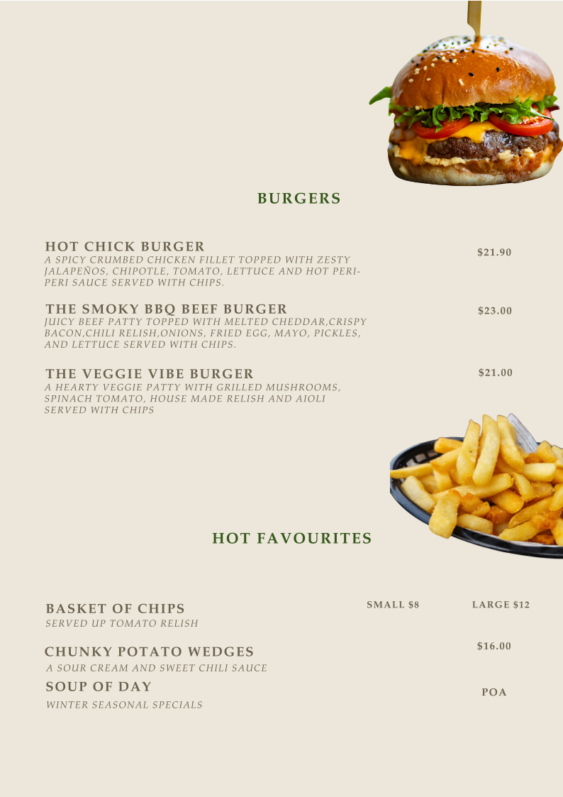 Menu, Somewhere @ Moseley