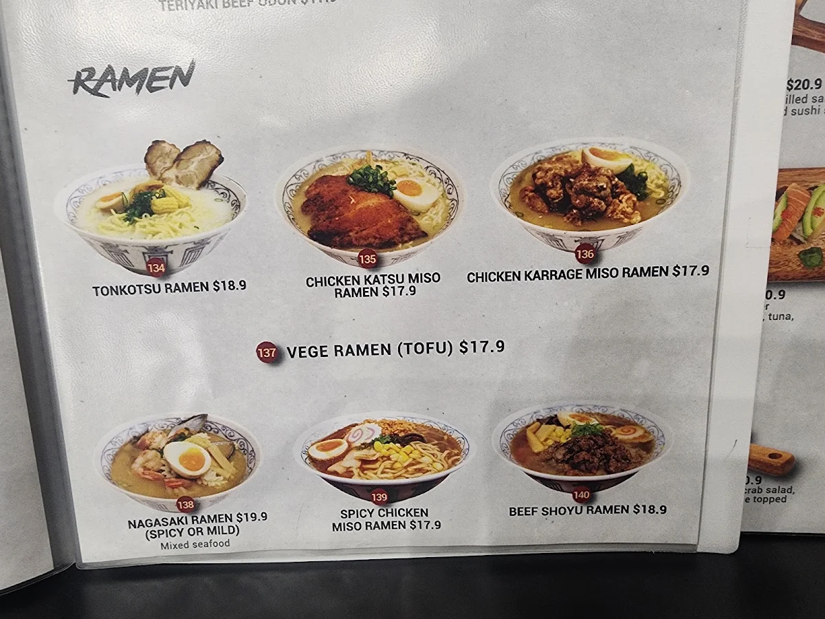 Menu, Sushi Mata