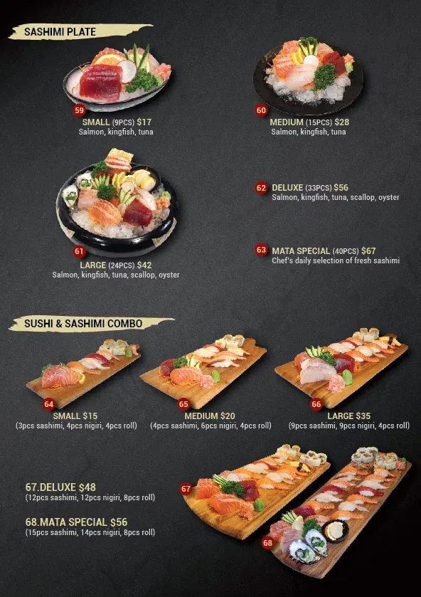 Menu, Sushi Mata