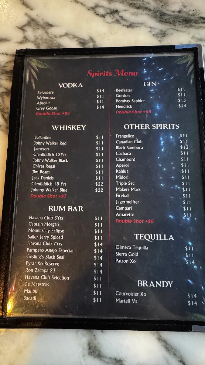 Menu, Cuban Corner Parramatta