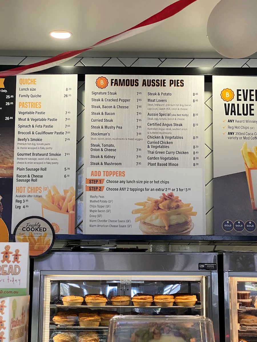 Menu, Beefy's Traveston