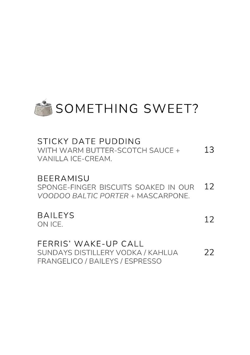 Menu, 2 Brothers Brewery